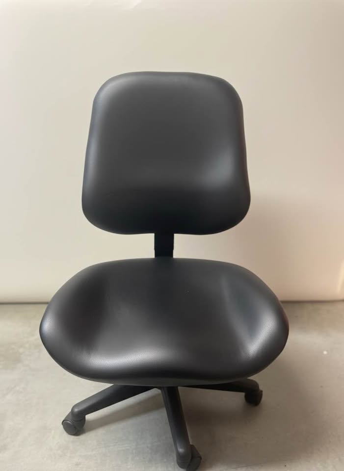 ErgoGenesis black office chair — straight front source view