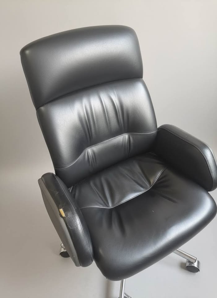high-back chair supplied front three-quarter overview