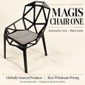 Magis Chair One black aluminum four-leg chair with gray seat pad — exact photographed chair hero