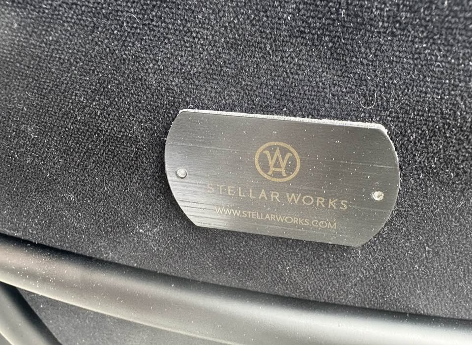 Close source photograph of the Stellar Works maker badge