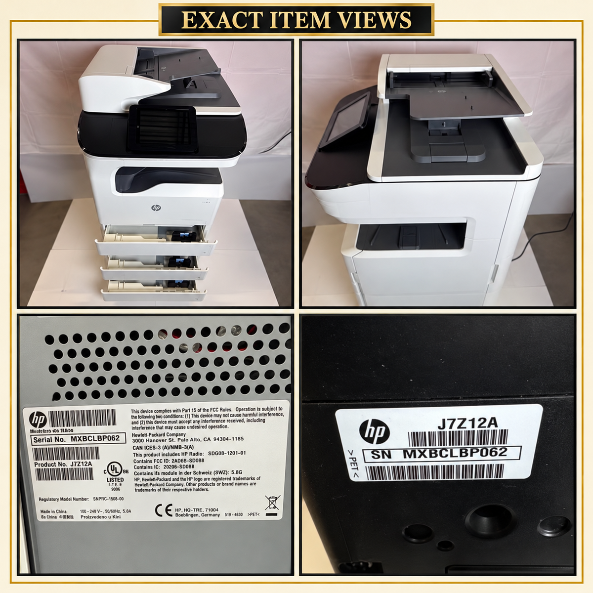 HP PageWide J7Z12A exact-item collage with front, side and label views