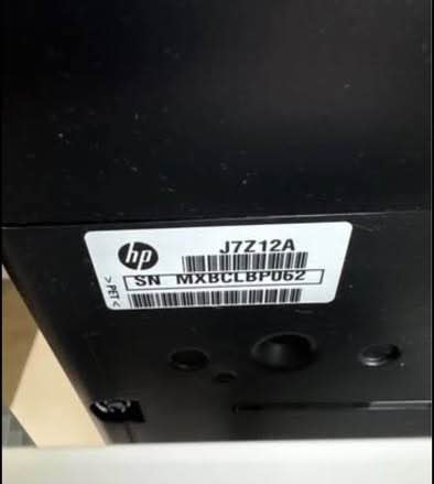 HP PageWide exact-unit model sticker showing J7Z12A