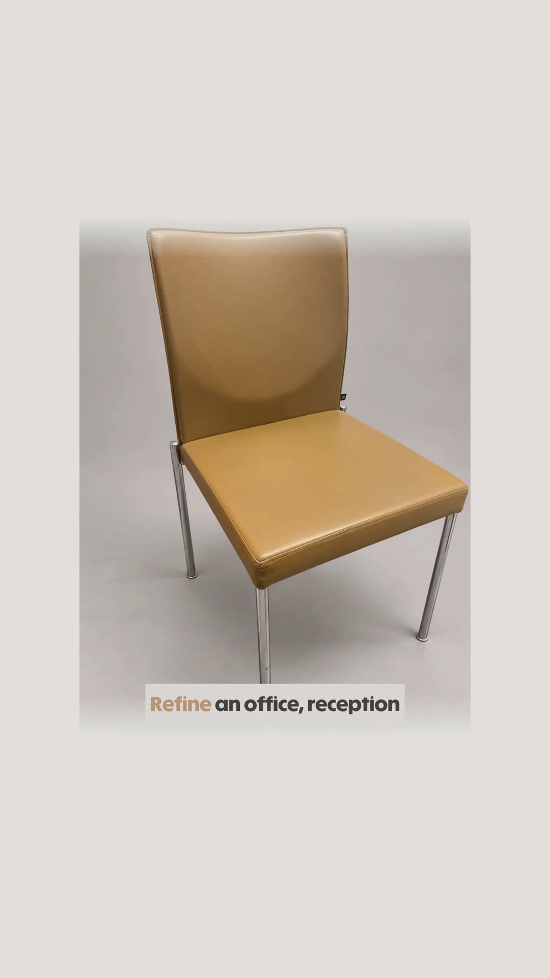 KFF upholstered chairs custom product video; digitally staged presentation; original item photos retained